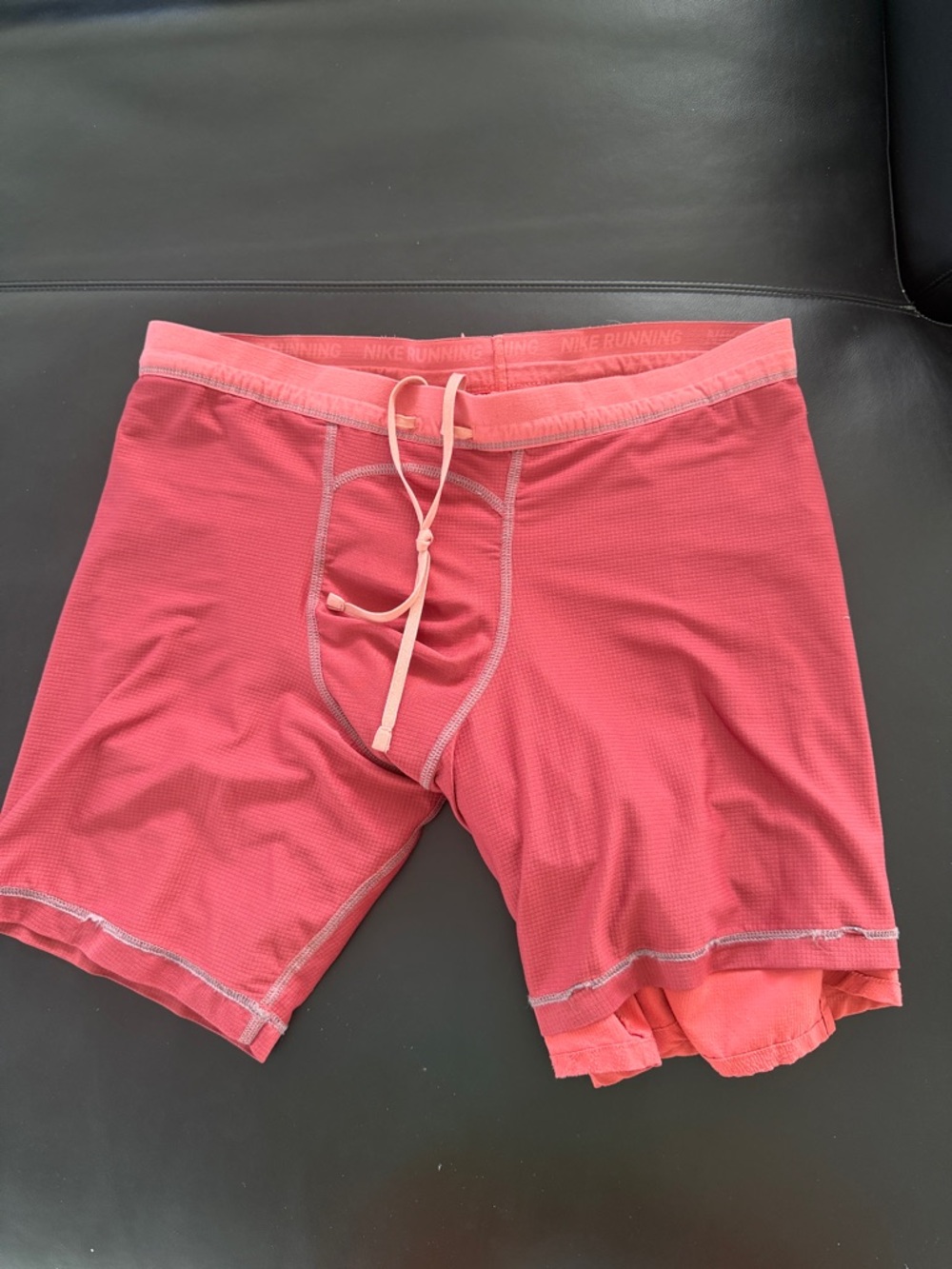 Nike Coral Pink 2 in 1 lined Athletic Shorts - Picture 4 of 5